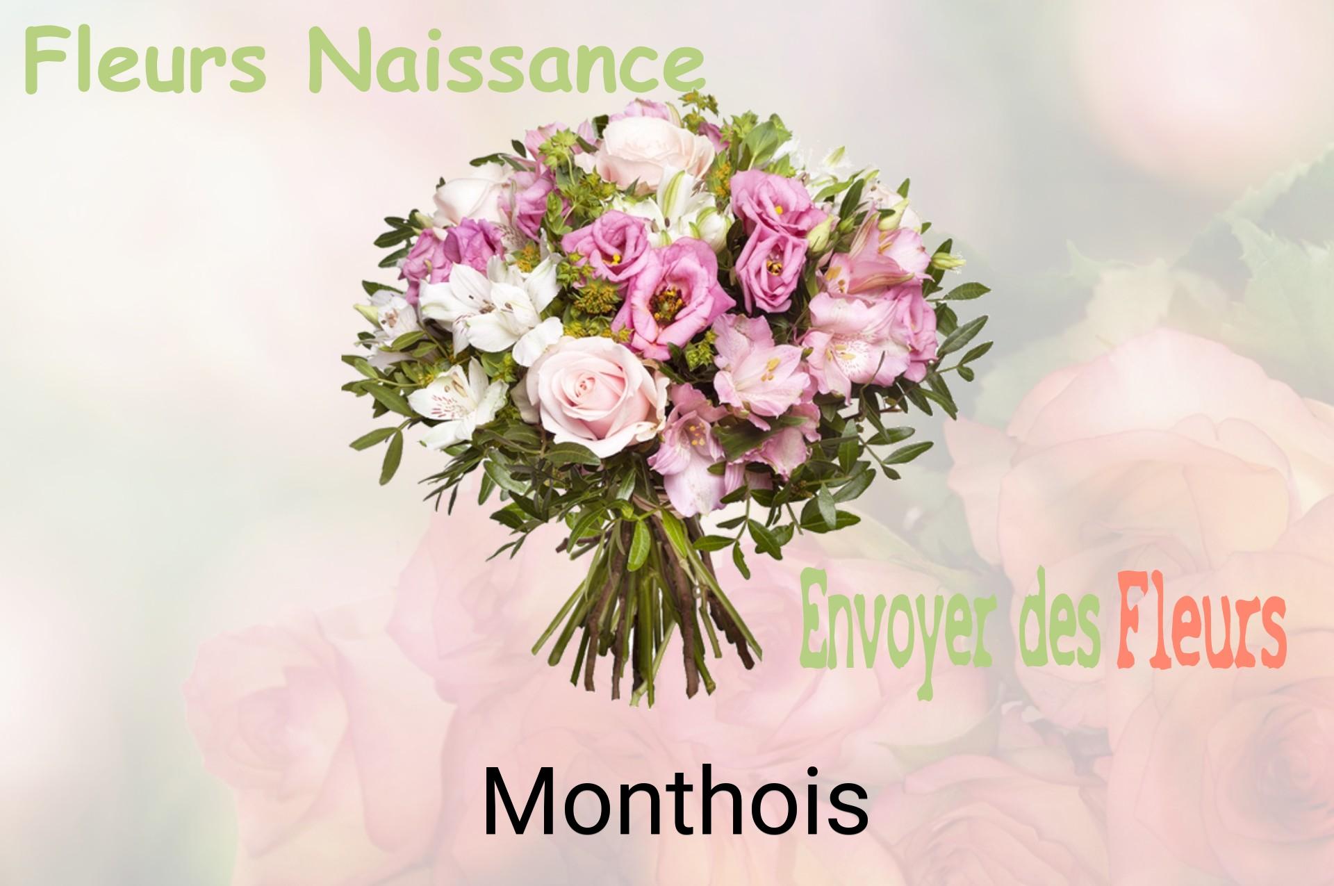 Bouquet de fleurs de naissance livré à Monthois