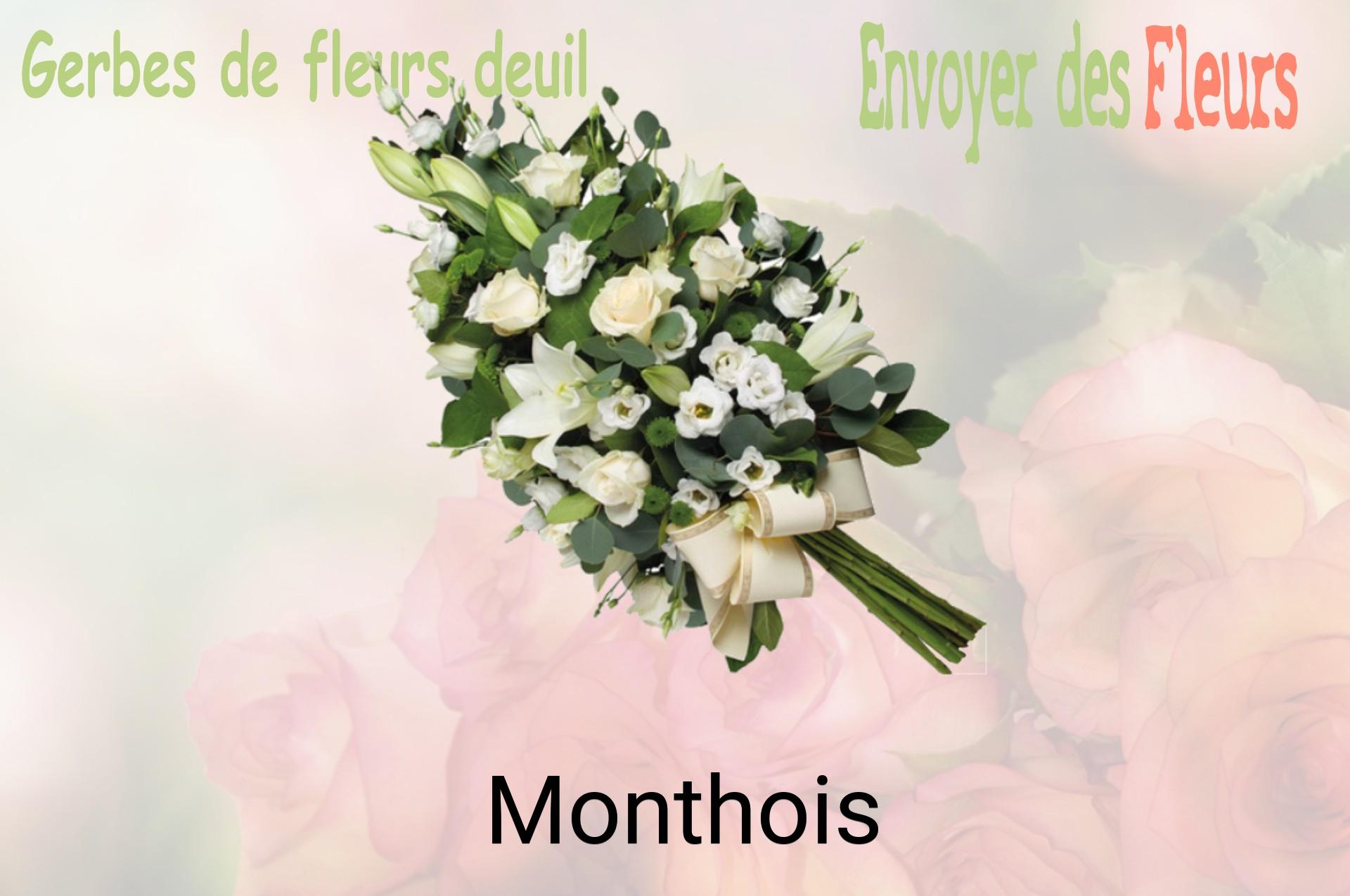 Gerbe de fleurs de deuil livrée à Monthois